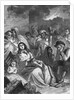 Illus Of Families Huddled Bkgrd Fire by Anonymous