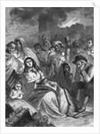 Illus Of Families Huddled Bkgrd Fire by Anonymous