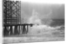 High Waves Crash On Boardwalk Pier by Anonymous