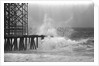 High Waves Crash On Boardwalk Pier by Anonymous