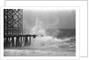 High Waves Crash On Boardwalk Pier by Anonymous