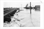 River Flood Waters Wash Around Rr Trestl by Anonymous