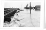 River Flood Waters Wash Around Rr Trestl by Anonymous