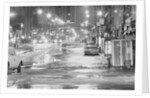 Night Flood In Midtown Street W/Cars by Anonymous