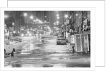 Night Flood In Midtown Street W/Cars by Anonymous