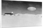 Ufo Over Barn In Snow Covered Field by Anonymous