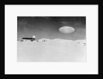 Ufo Over Barn In Snow Covered Field by Anonymous