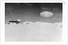 Ufo Over Barn In Snow Covered Field by Anonymous