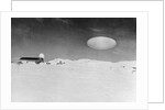 Ufo Over Barn In Snow Covered Field by Anonymous