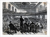 Woodcut Audience Listens To Speaker by Anonymous
