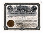 Haralson Mining Company Stock Certificate by Anonymous