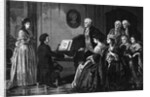 Illustration of Beethoven Performing Before Mozart by Anonymous