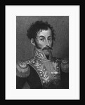 Aquatint Portrait of Simon Bolivar by Anonymous