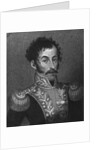Aquatint Portrait of Simon Bolivar by Anonymous