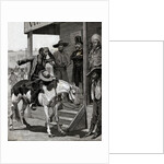 Messenger On Horseback Talks To Men by Anonymous