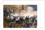 Illustration of Haymarket Riot in Chicago by T. de Thulstrup