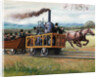 Illustration of a Race Between a Locomotive and a Horse-Drawn Car by Anonymous