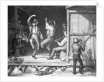 Two Men Barn Dancing With Fiddler by Anonymous