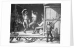 Two Men Barn Dancing With Fiddler by Anonymous