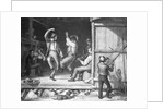 Two Men Barn Dancing With Fiddler by Anonymous