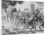 Anneken Hendriks Being Hoisted to the Fire by Jan Luyken