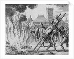 Anneken Hendriks Being Hoisted to the Fire by Jan Luyken