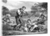 Farmer With Pitchfork Watches Family by Anonymous