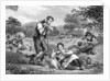 Farmer With Pitchfork Watches Family by Anonymous