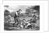 Farmer With Pitchfork Watches Family by Anonymous