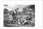 Farmer With Pitchfork Watches Family by Anonymous