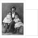 Samuel Clemens Holding Daughters/Etching by Anonymous
