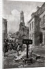 Illustration of Colonists Burning Newspaper in Street by Anonymous