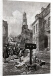 Illustration of Colonists Burning Newspaper in Street by Anonymous