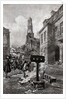 Illustration of Colonists Burning Newspaper in Street by Anonymous