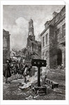 Illustration of Colonists Burning Newspaper in Street by Anonymous
