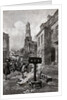 Illustration of Colonists Burning Newspaper in Street by Anonymous