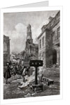 Illustration of Colonists Burning Newspaper in Street by Anonymous