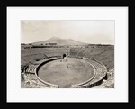 Amphitheater of Pompeii with Vesuvius in Background by Anonymous