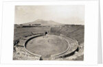 Amphitheater of Pompeii with Vesuvius in Background by Anonymous