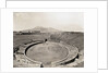 Amphitheater of Pompeii with Vesuvius in Background by Anonymous