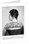 Woman W/Elaborate Tattoos - Woodcut by Anonymous