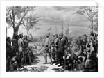 Painting of Native Americans Greeting Swedish Settlers by Christian Von Schneidau
