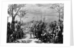 Painting of Native Americans Greeting Swedish Settlers by Christian Von Schneidau
