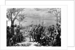 Painting of Native Americans Greeting Swedish Settlers by Christian Von Schneidau