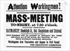 Poster for Haymarket Mass Meeting by Anonymous