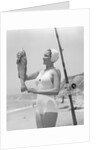 Female Fisherman Showing Her Catch by Anonymous