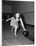 Young Woman Bowling by Anonymous
