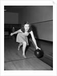 Young Woman Bowling by Anonymous