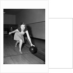 Young Woman Bowling by Anonymous