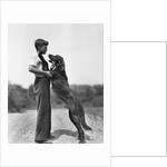 Teenage Boy with Irish Setter by Anonymous
